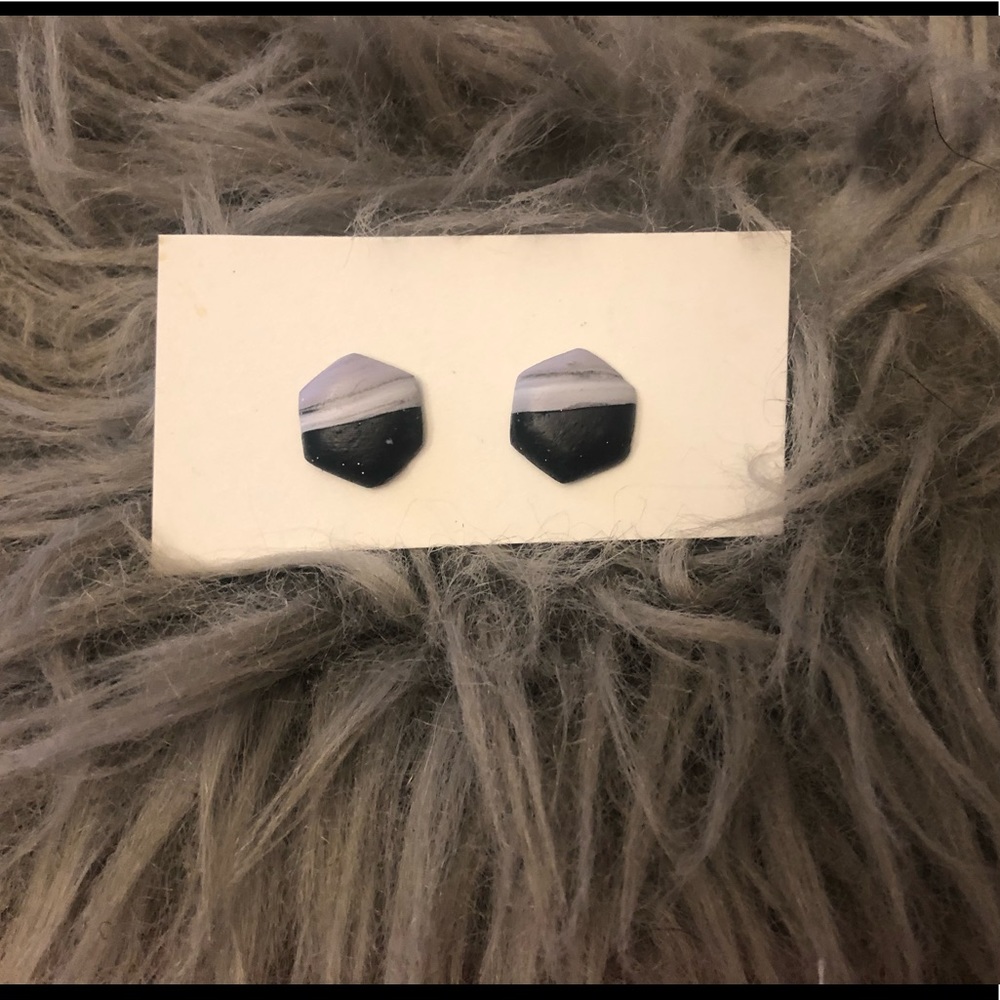 Clay hexagon studs